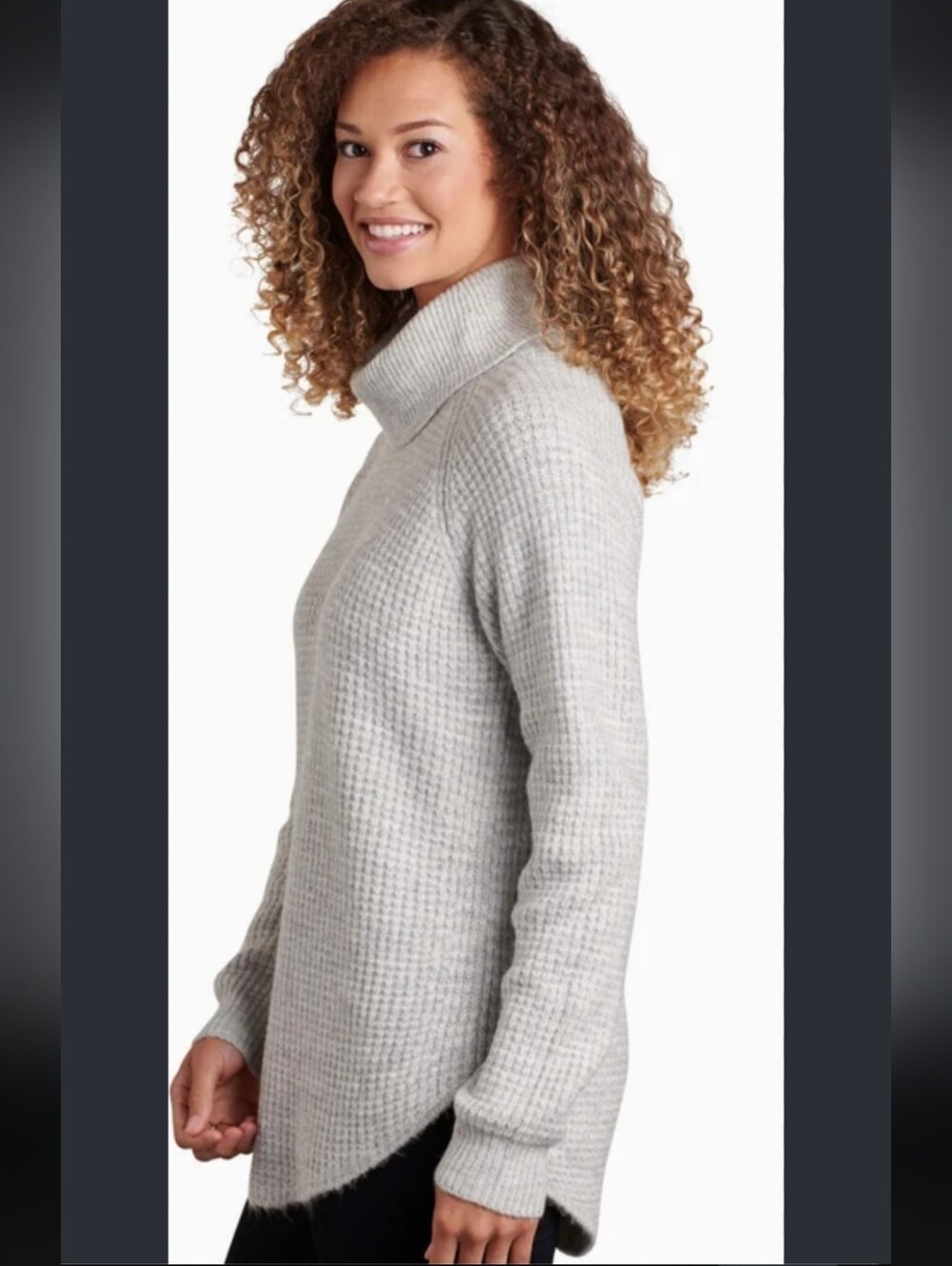 KUHL Cabincore Gorpcore Minimalist Sienna Turtleneck Gray Sweater Size L